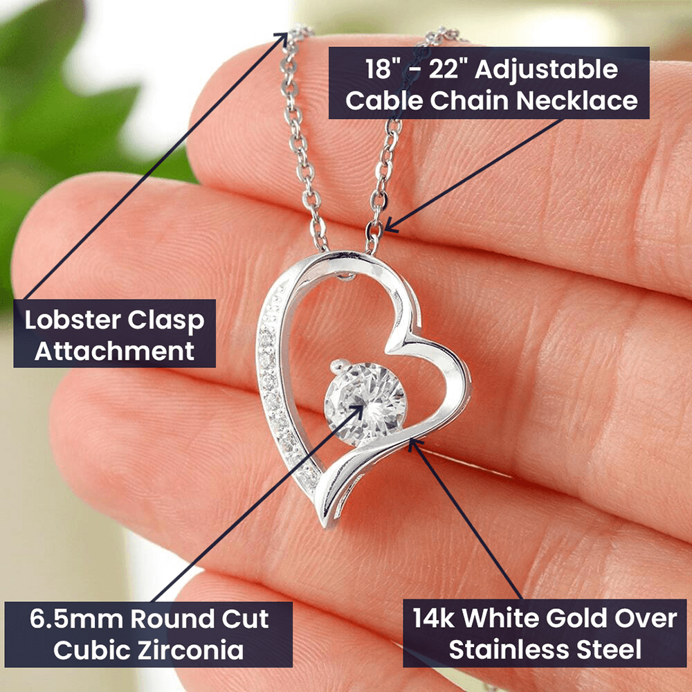 To My Wife Onyx and Rose Gold Necklace – Forever Love Gift