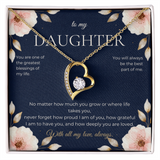 To My Daughter Forever Love Necklace, Heart Pendant Gift from Mom or Dad