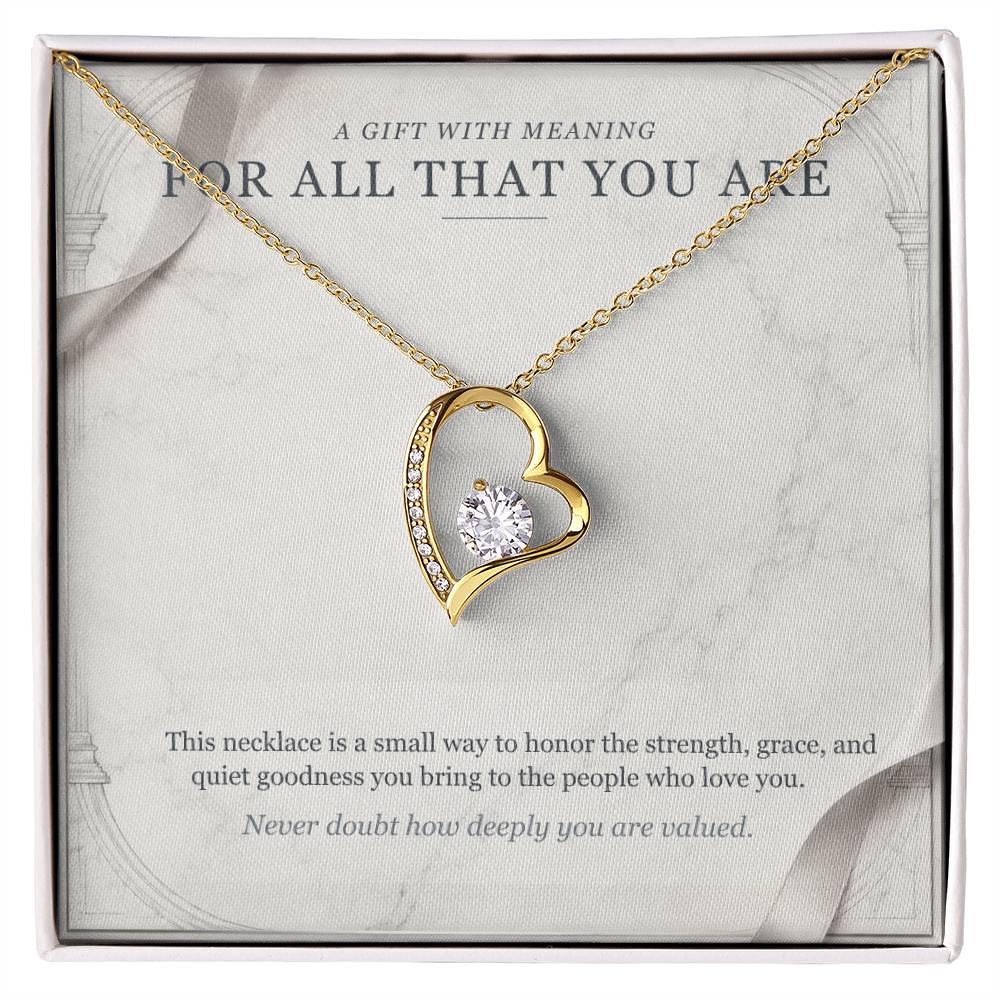 Carrara and Platinum Forever Love Necklace – Appreciation Gift