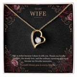 To My Wife Onyx and Rose Gold Necklace – Forever Love Gift