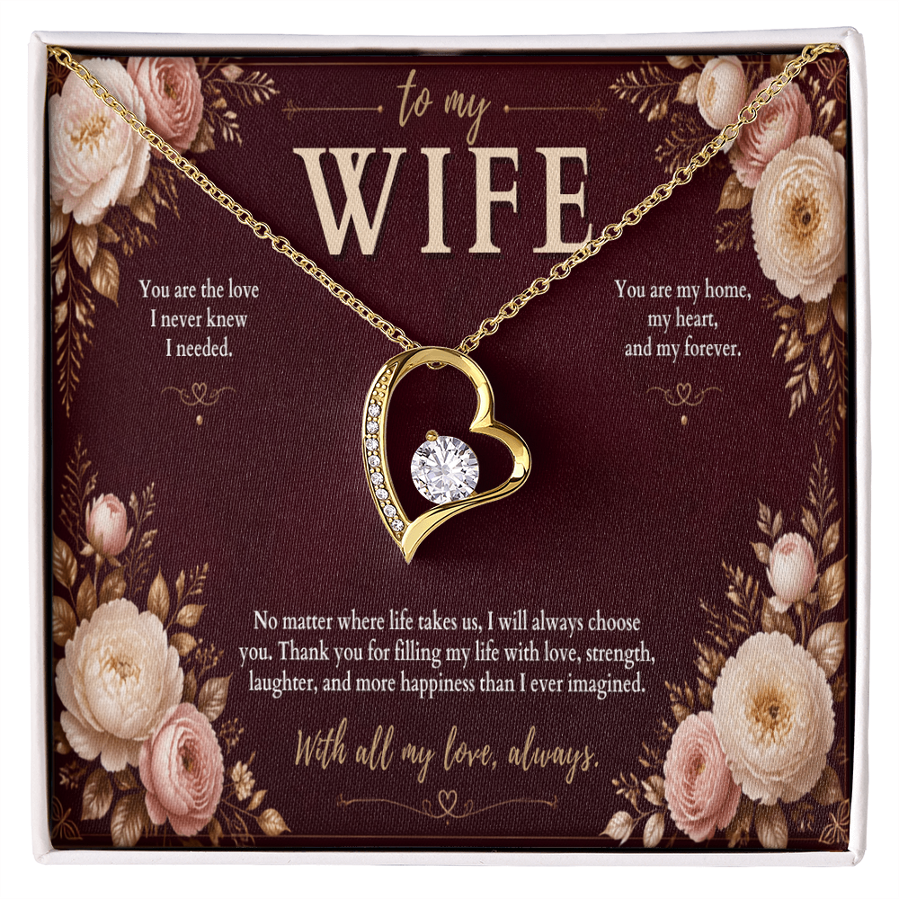 To My Wife Forever Love Necklace – Romantic Heart Pendant Gift