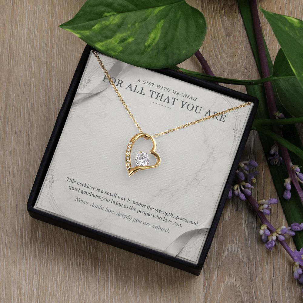 Carrara and Platinum Forever Love Necklace – Appreciation Gift