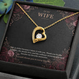 To My Wife Onyx and Rose Gold Necklace – Forever Love Gift