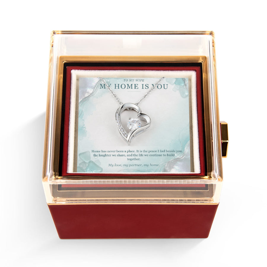 My Home Is You – Forever Love Rotating Rose Necklace