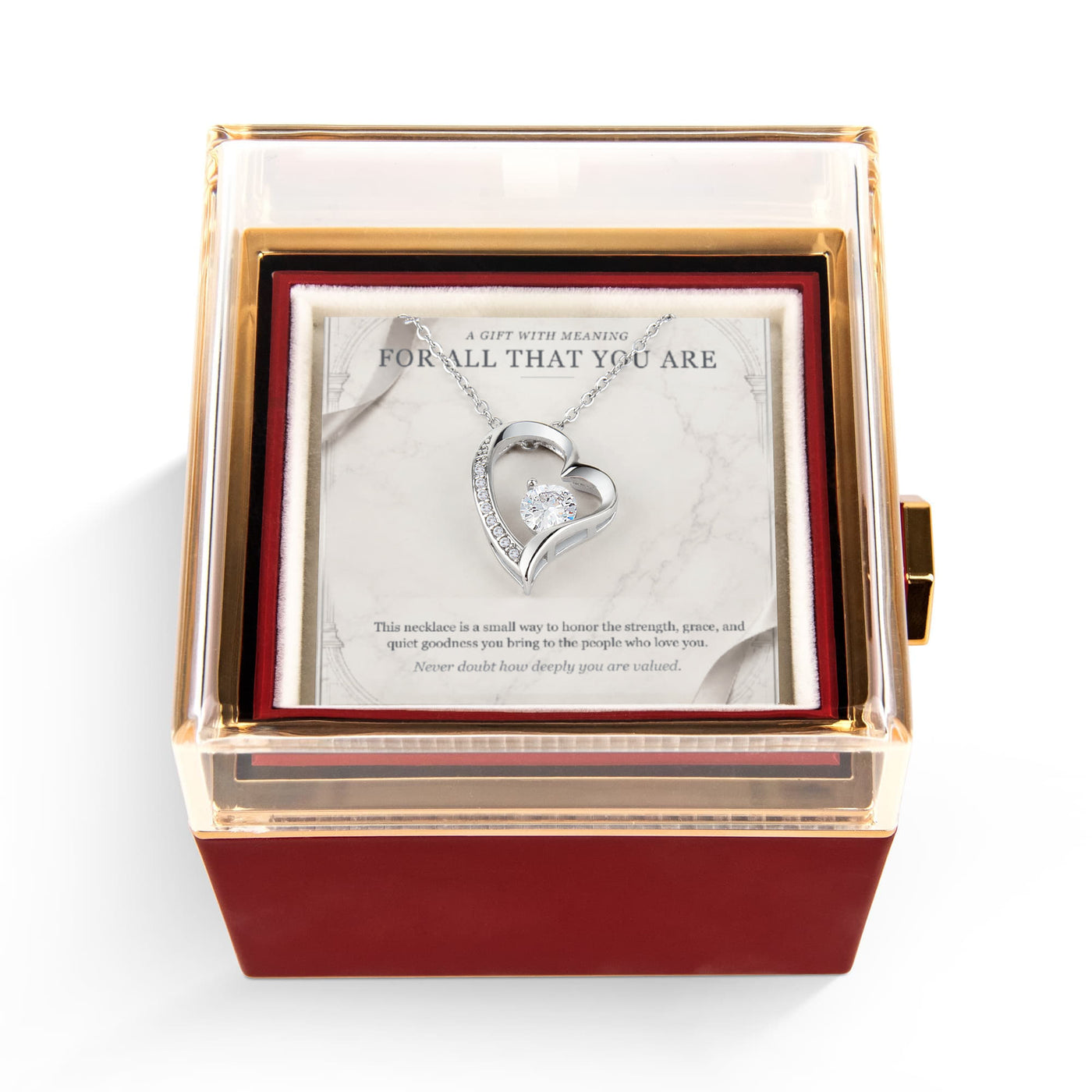 For All That You Are – Forever Love Rotating Rose Necklace