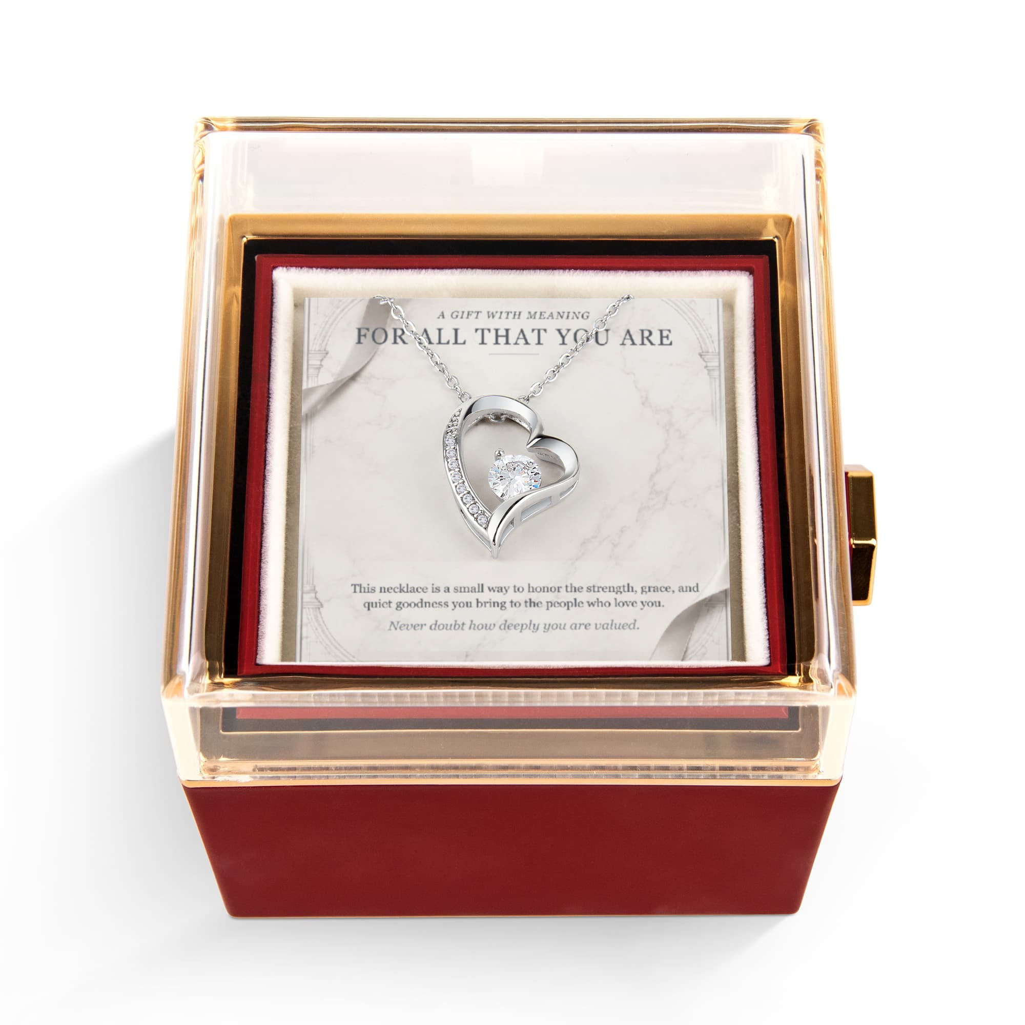 For All That You Are – Forever Love Rotating Rose Necklace