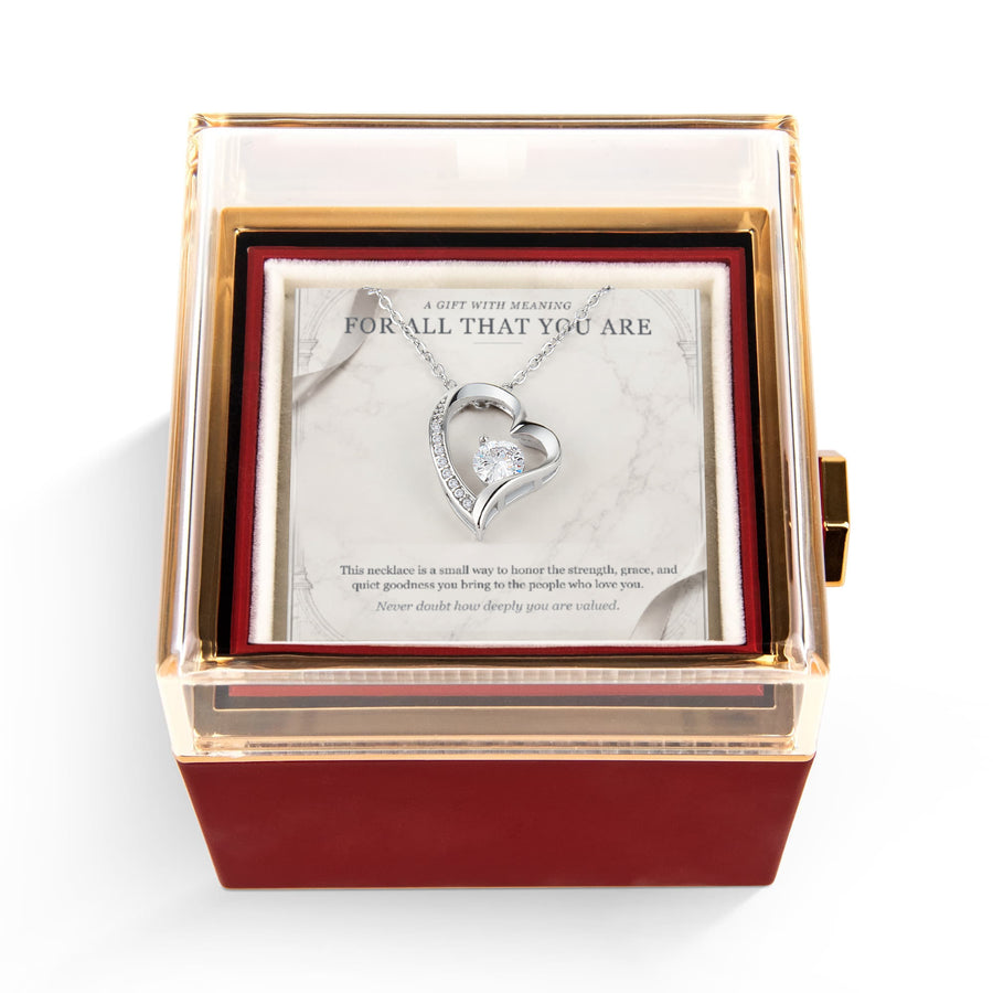 For All That You Are – Forever Love Rotating Rose Necklace