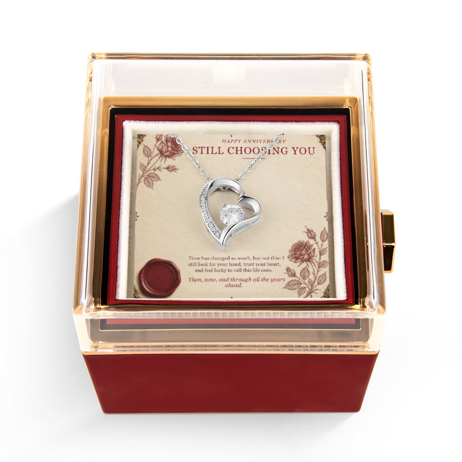 Still Choosing You – Forever Love Rotating Rose Necklace