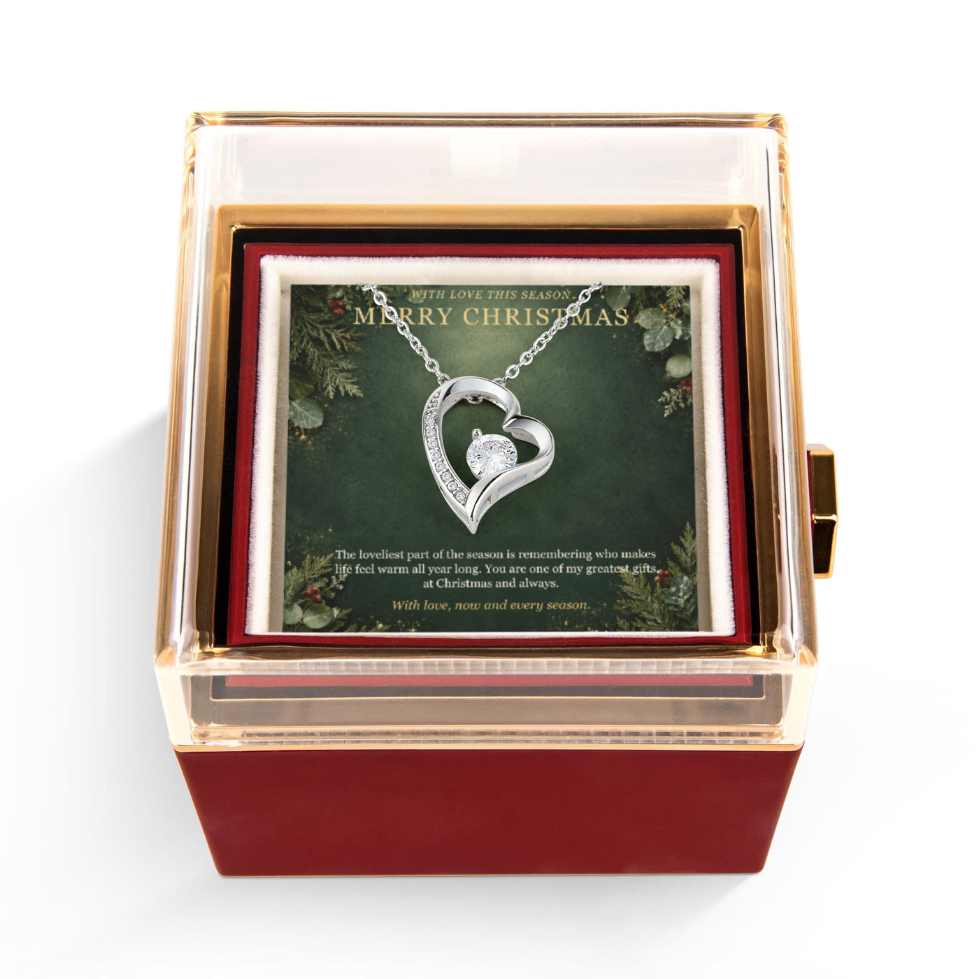 Merry Christmas – Forever Love Rotating Rose Necklace