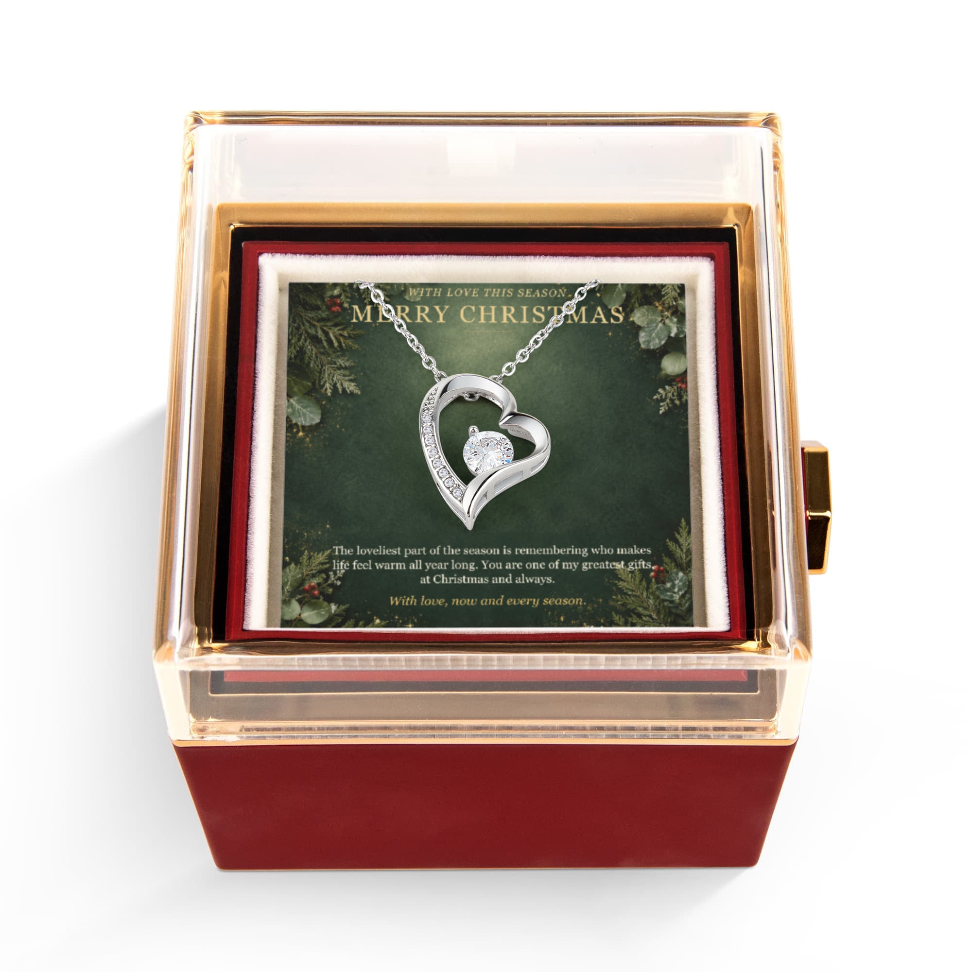 Merry Christmas – Forever Love Rotating Rose Necklace