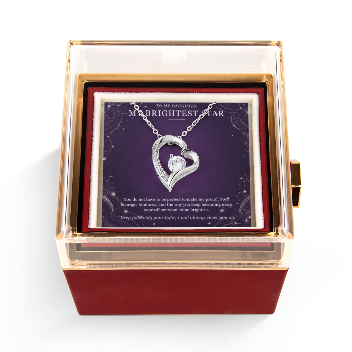 My Brightest Star – Forever Love Rotating Rose Necklace