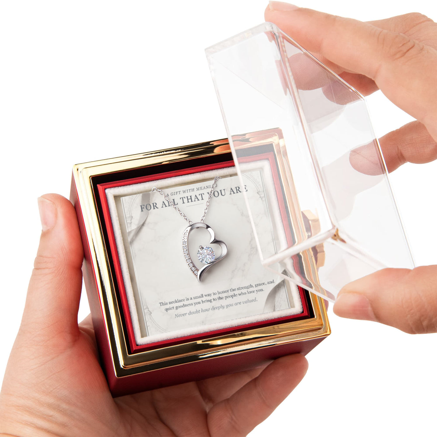 For All That You Are – Forever Love Rotating Rose Necklace