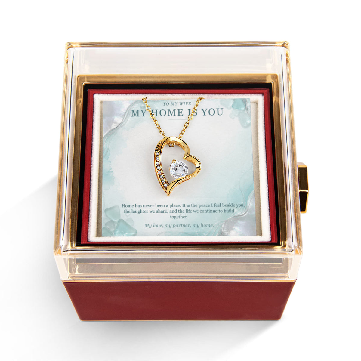 My Home Is You – Forever Love Rotating Rose Necklace