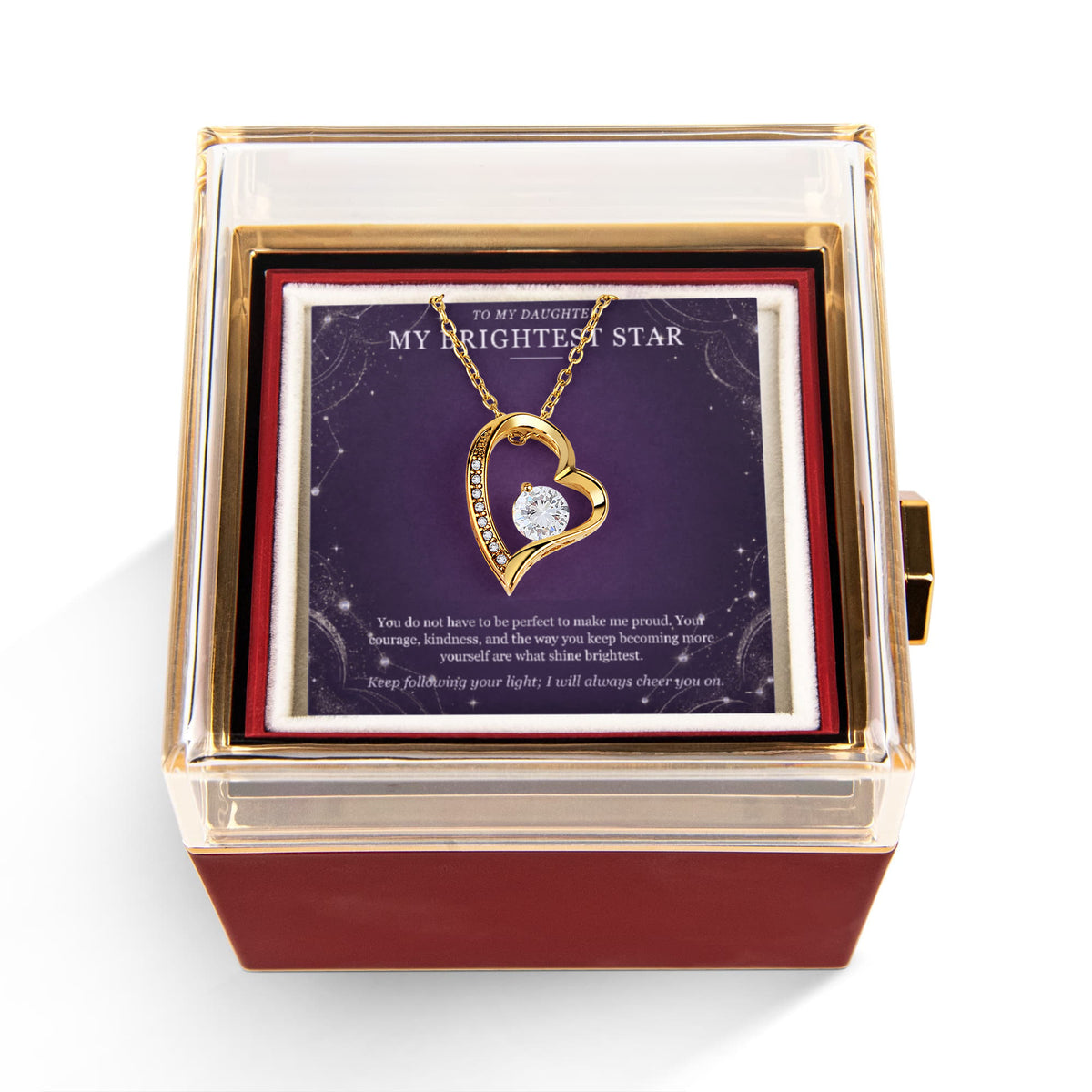 My Brightest Star – Forever Love Rotating Rose Necklace