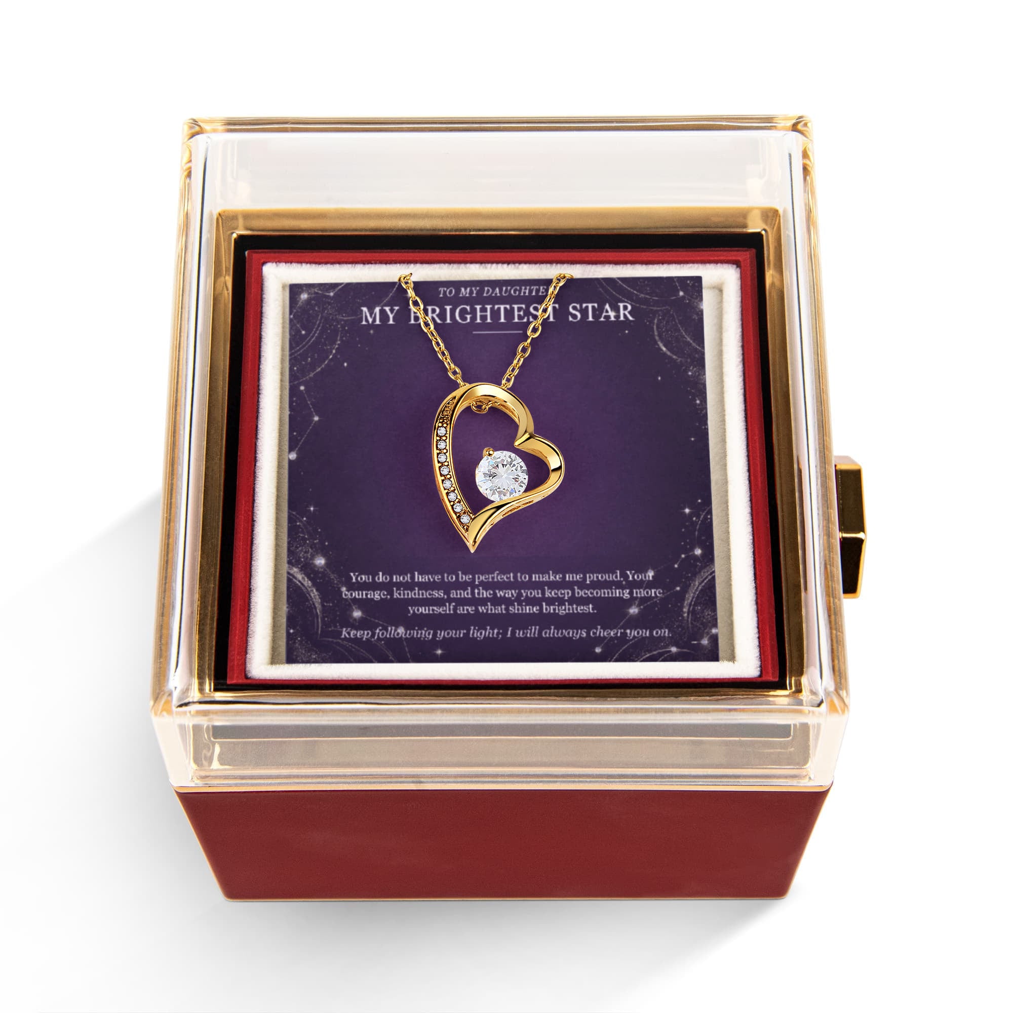 My Brightest Star – Forever Love Rotating Rose Necklace