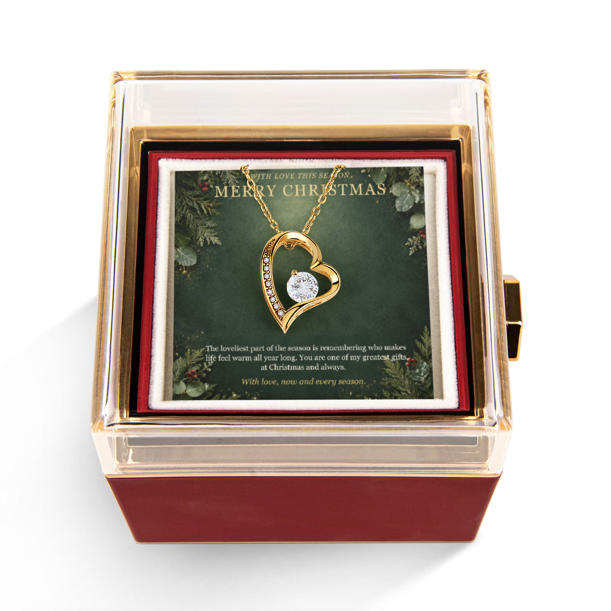Merry Christmas – Forever Love Rotating Rose Necklace