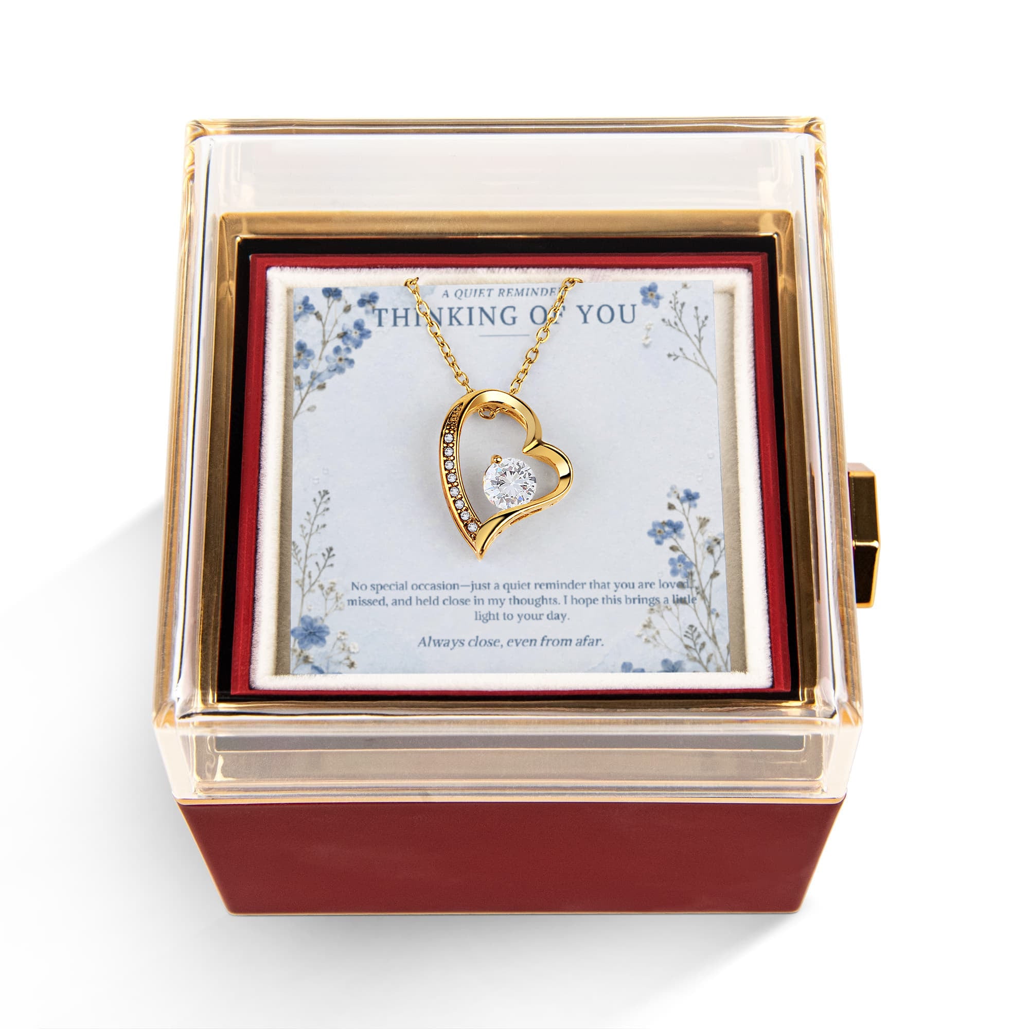 Thinking Of You – Forever Love Rotating Rose Necklace