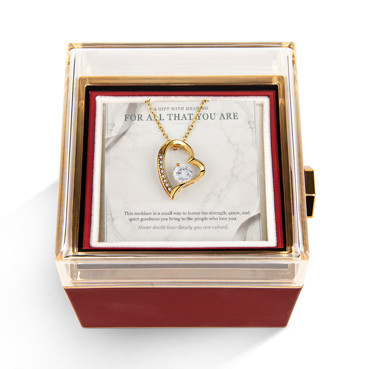 For All That You Are – Forever Love Rotating Rose Necklace