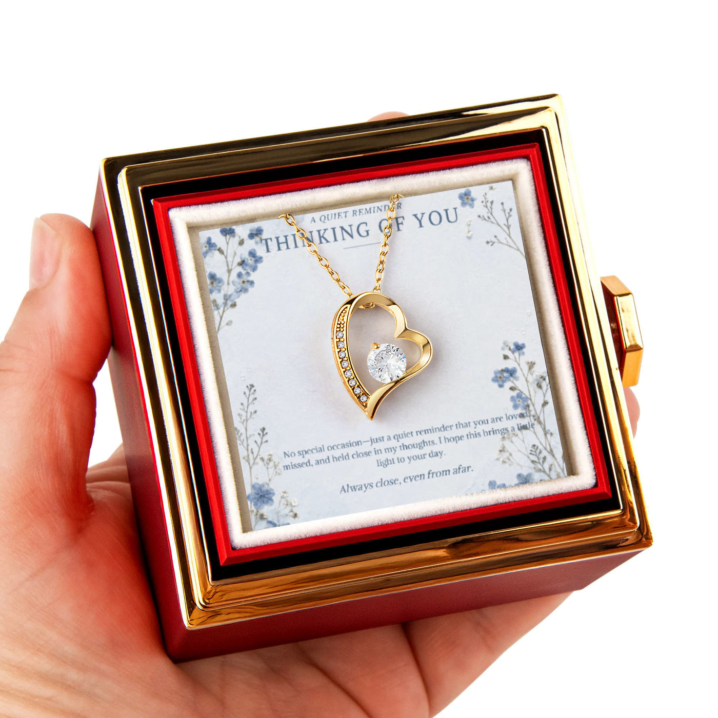 Thinking Of You – Forever Love Rotating Rose Necklace