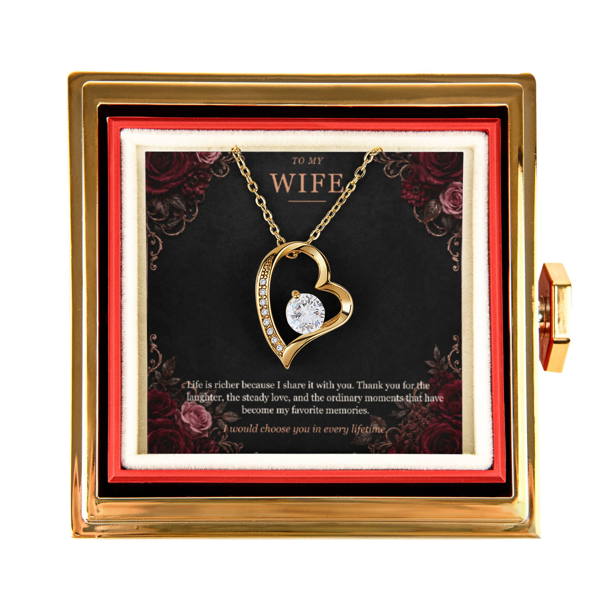 I Would Choose You Again – Forever Love Rotating Rose Necklace
