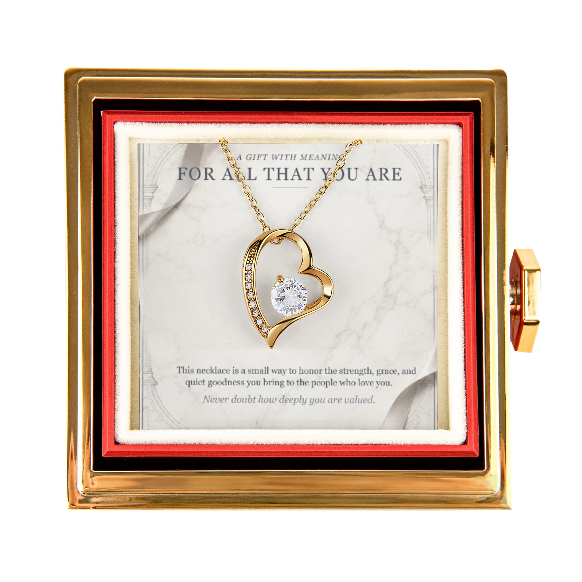 For All That You Are – Forever Love Rotating Rose Necklace