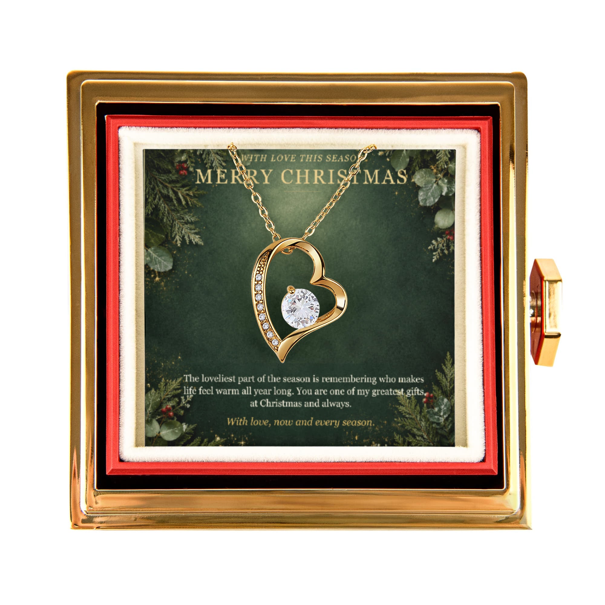 Merry Christmas – Forever Love Rotating Rose Necklace