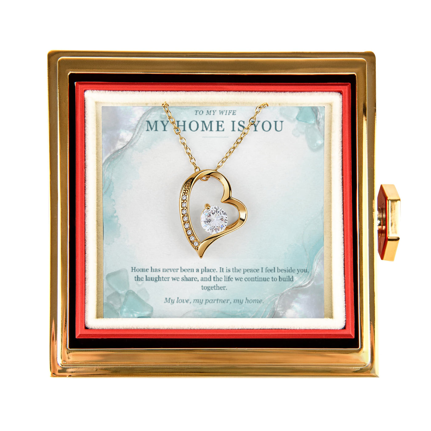 My Home Is You – Forever Love Rotating Rose Necklace