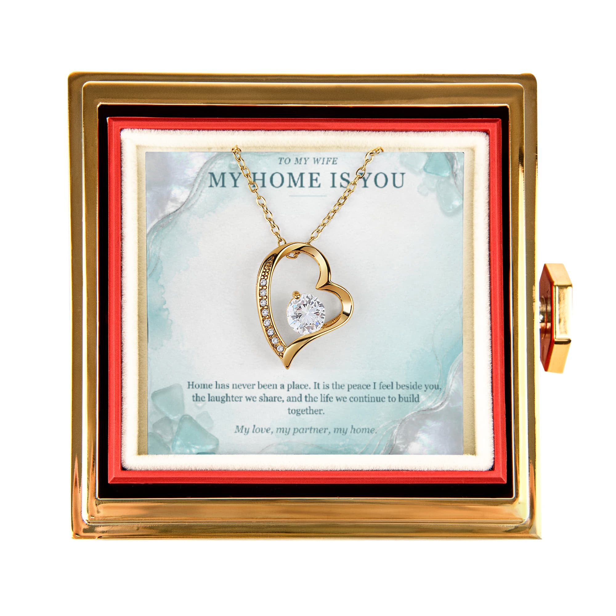 My Home Is You – Forever Love Rotating Rose Necklace