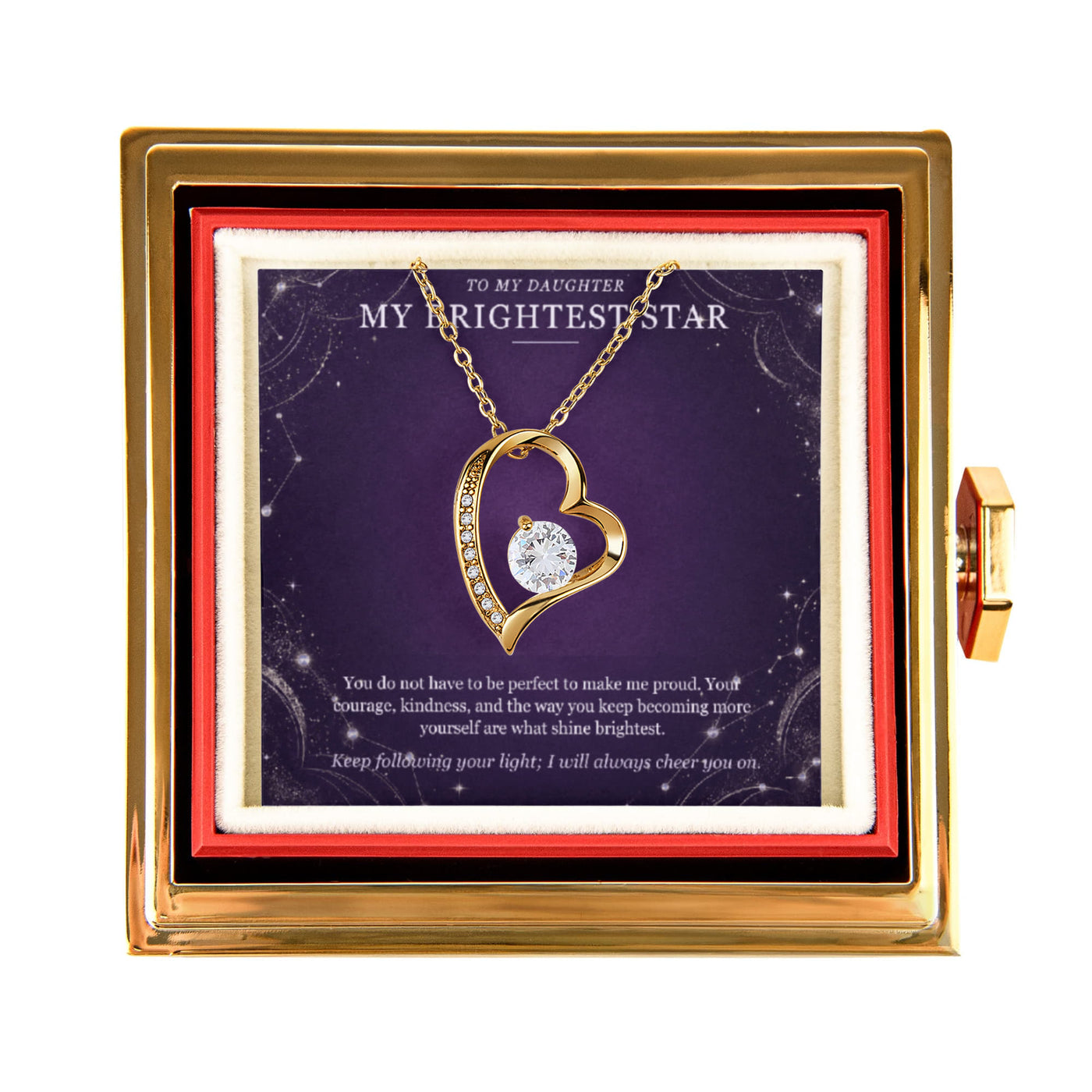 My Brightest Star – Forever Love Rotating Rose Necklace