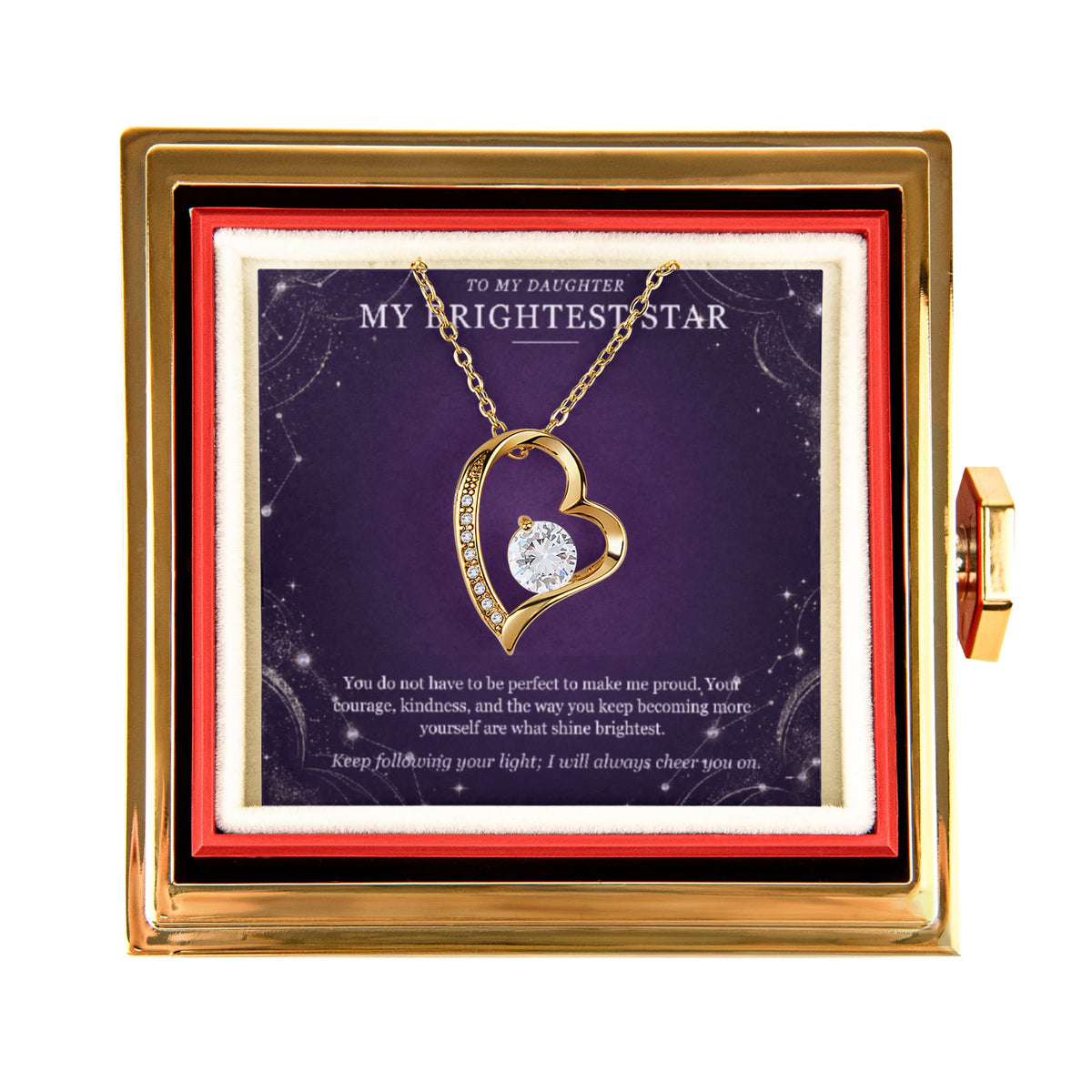 My Brightest Star – Forever Love Rotating Rose Necklace