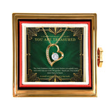 You Are Treasured – Forever Love Rotating Rose Necklace