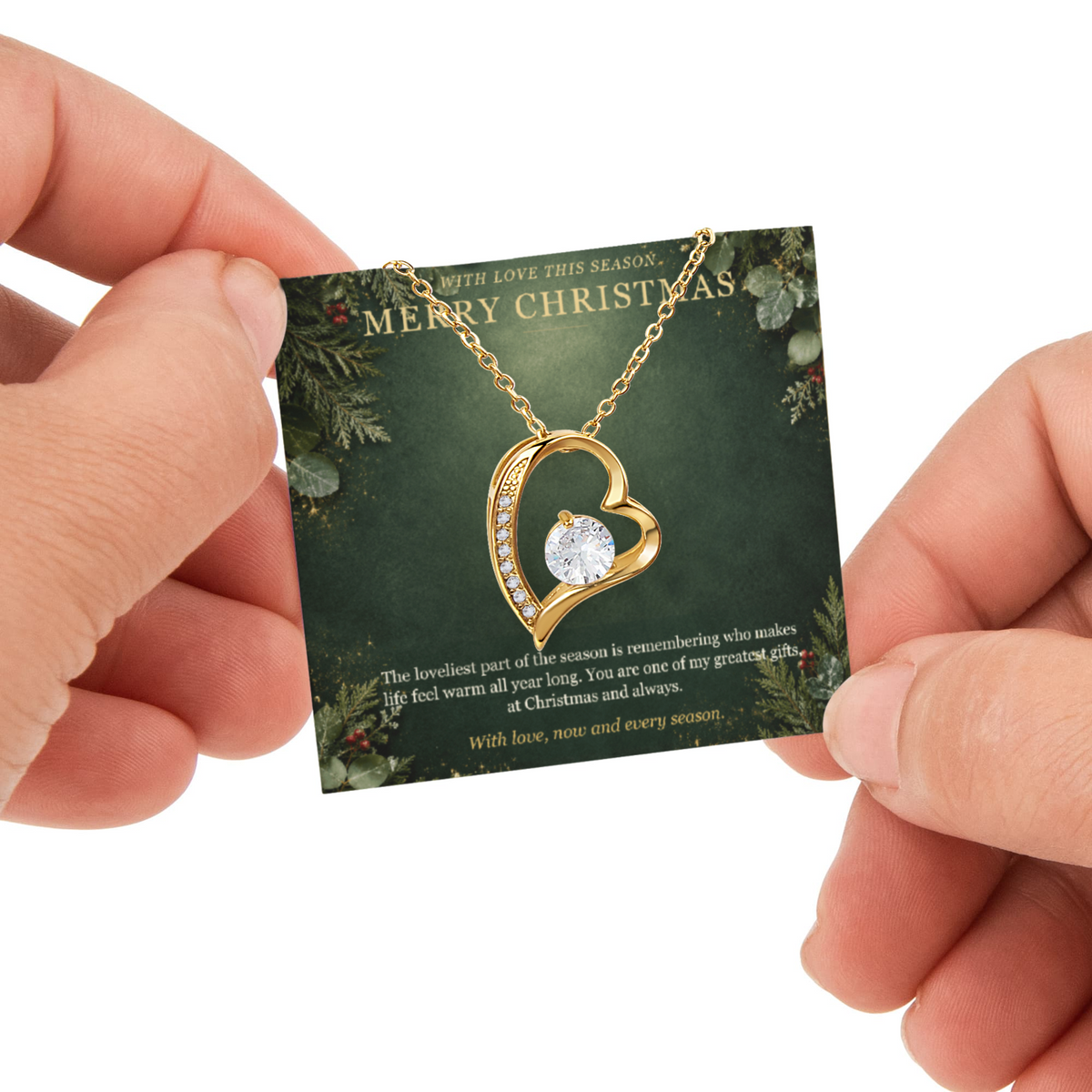 Merry Christmas – Forever Love Rotating Rose Necklace