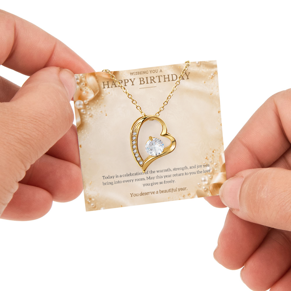You Deserve A Beautiful Year – Forever Love Rotating Rose Necklace