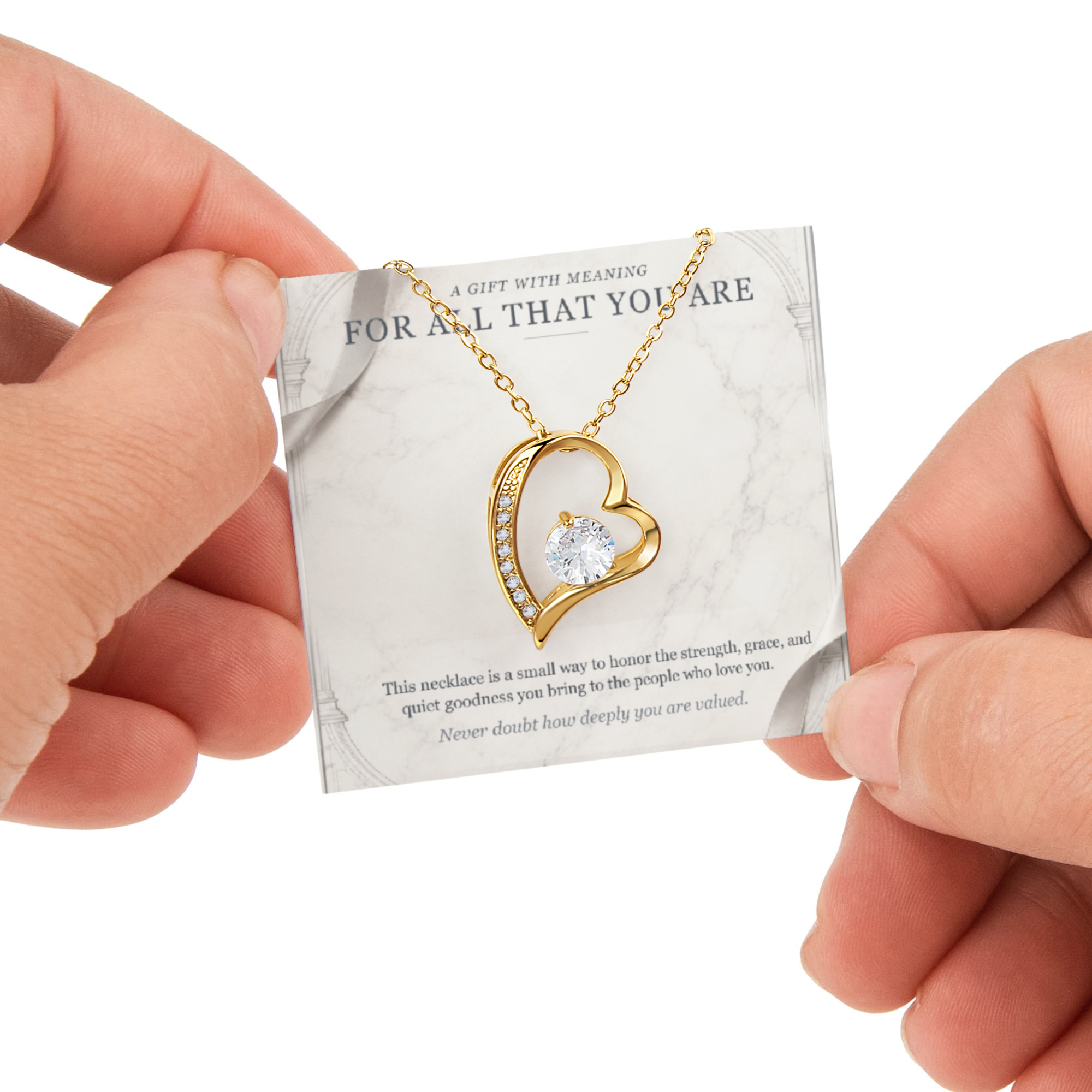For All That You Are – Forever Love Rotating Rose Necklace