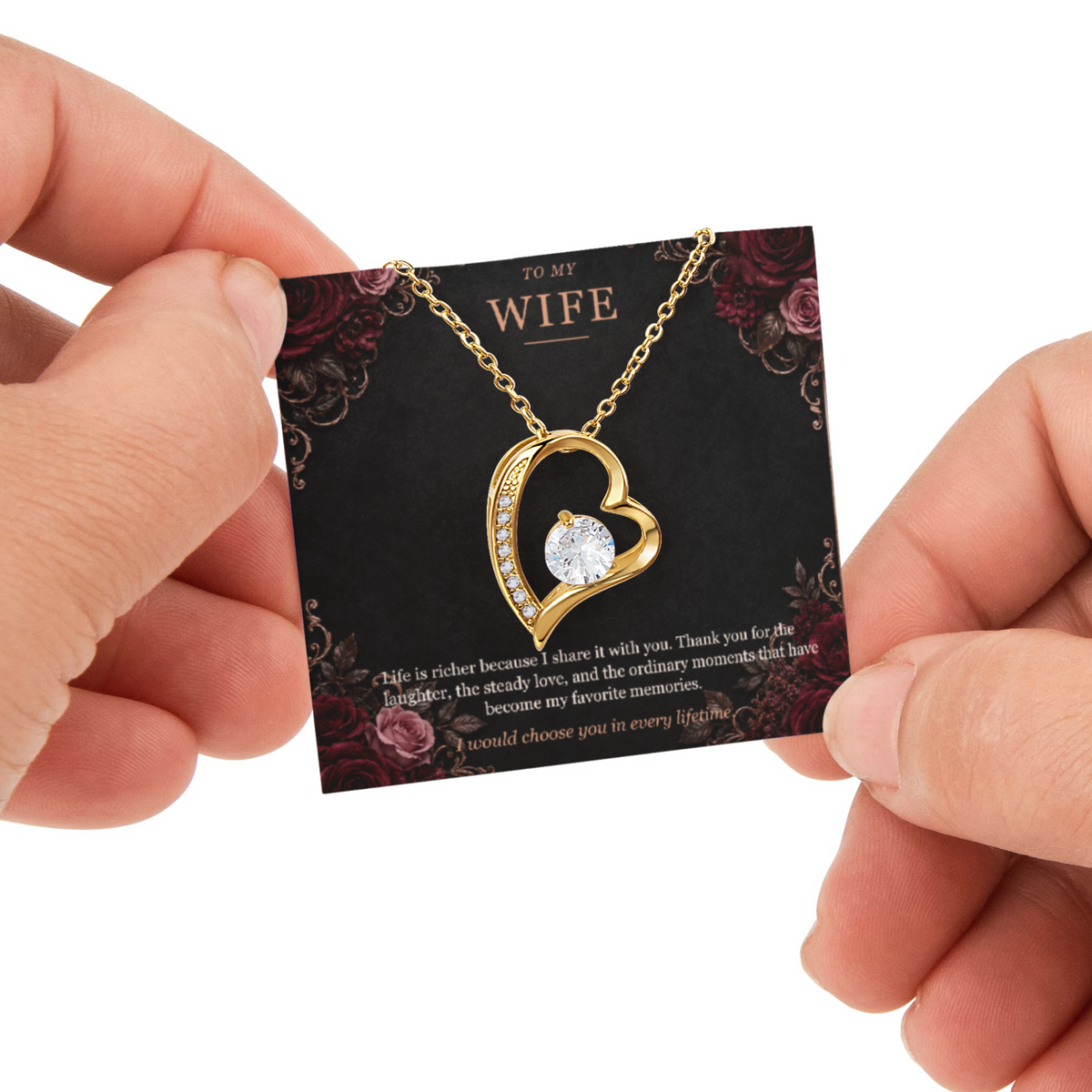 I Would Choose You Again – Forever Love Rotating Rose Necklace