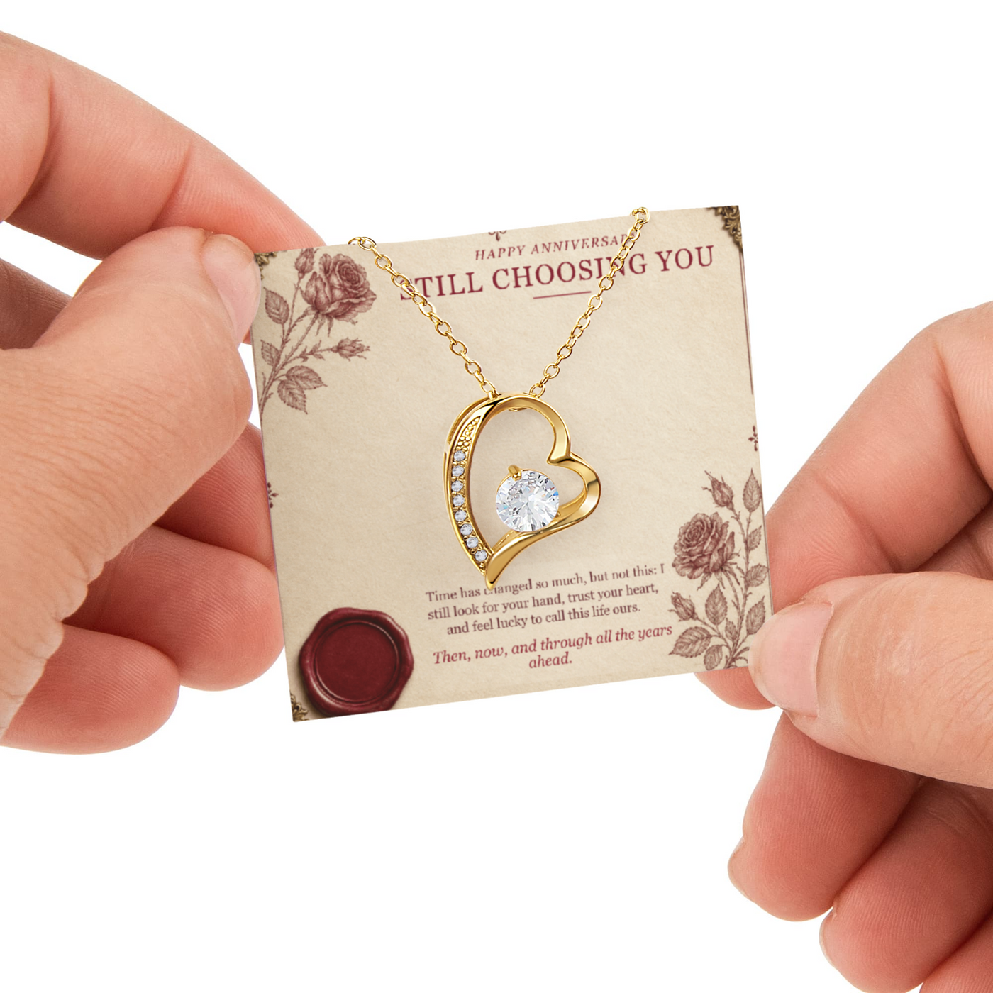Still Choosing You – Forever Love Rotating Rose Necklace