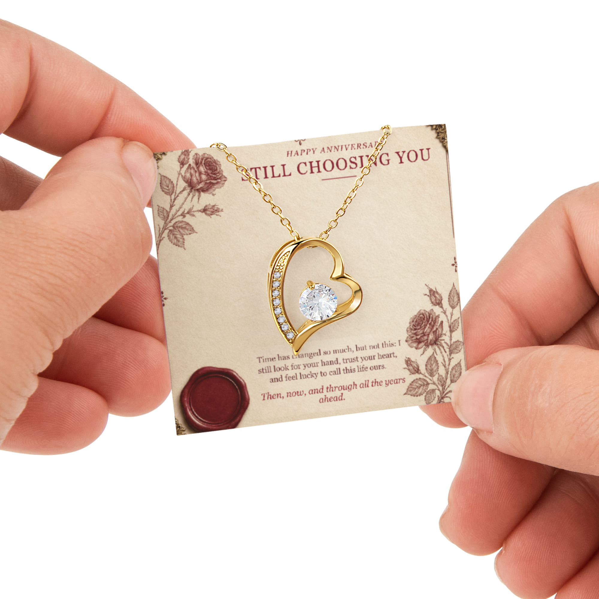 Still Choosing You – Forever Love Rotating Rose Necklace