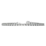 6ctw Created Sapphire Tennis Bracelet - 3mm Stones - 14K Gold Overlay in White, Yellow or Rose Gold