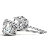 2.00 CTW Lab Created Moissanite Round Stud Earrings in Sterling Silver - 6mm Stones