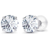 1.00 CTW Round Lab-Grown Diamond Stud Earrings in 14K White or Yellow Gold | G/VS-Clarity