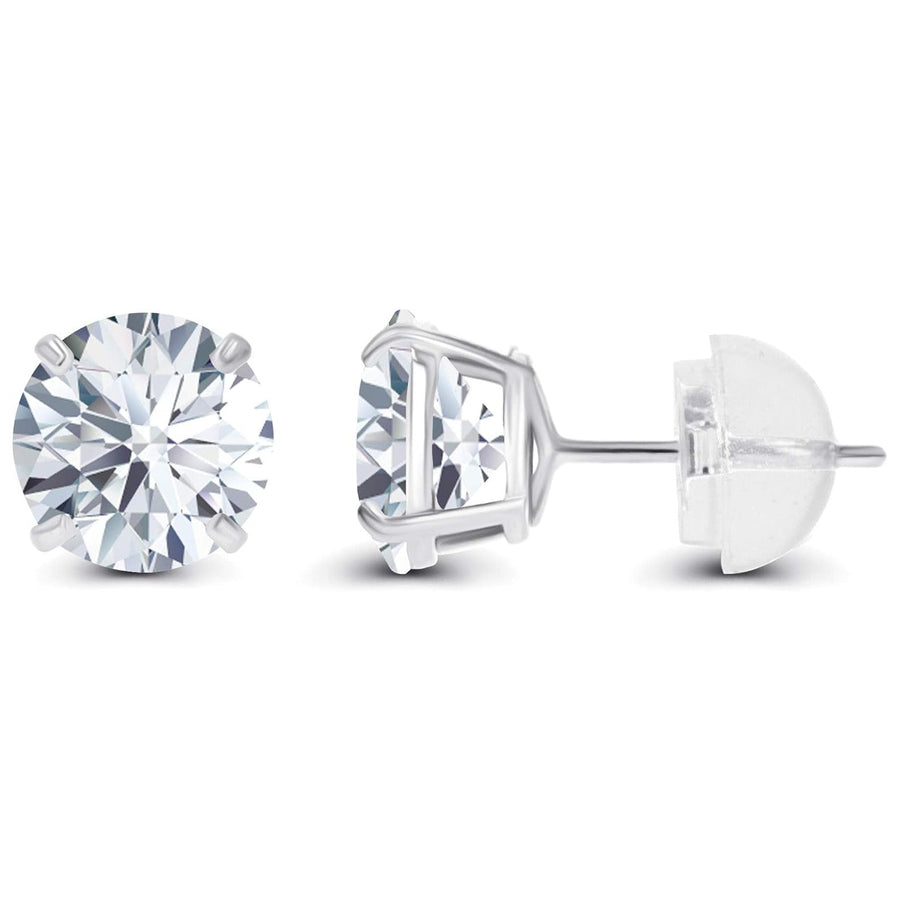 1.00 CTW Round Lab-Grown Diamond Stud Earrings in 14K White or Yellow Gold | G/VS-Clarity