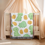Cute Dinosaur Baby Woven Blanket Dino Nursery Blanket Kids Dinosaur Blanket Toddler Blanket Dinosaur Gift Baby Shower Gift