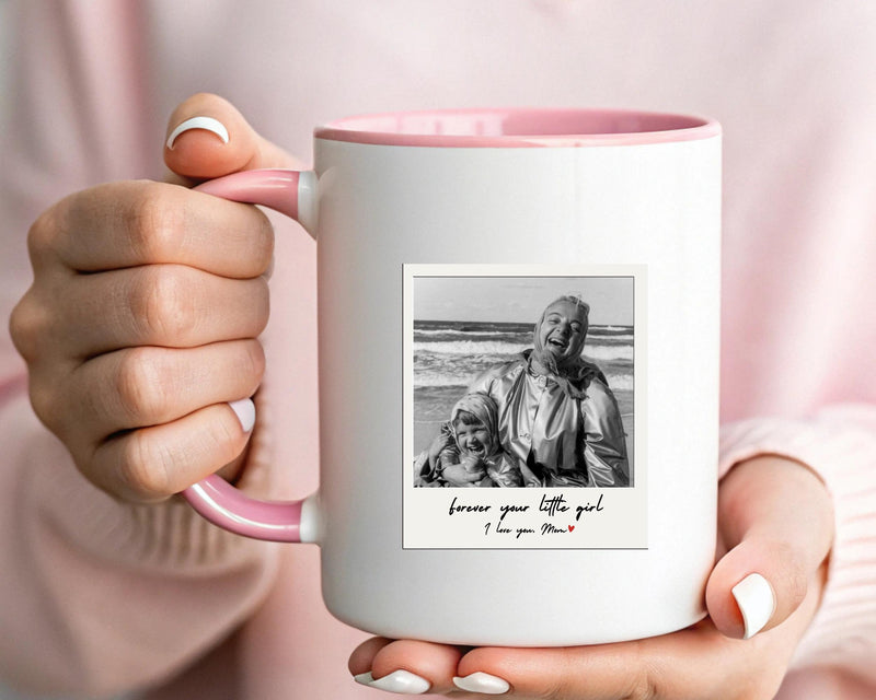 Personalized Photo Mug Gift For Mom Custom Picture Coffee Cup Forever Your Little Girl Mothers Day Birthday Present