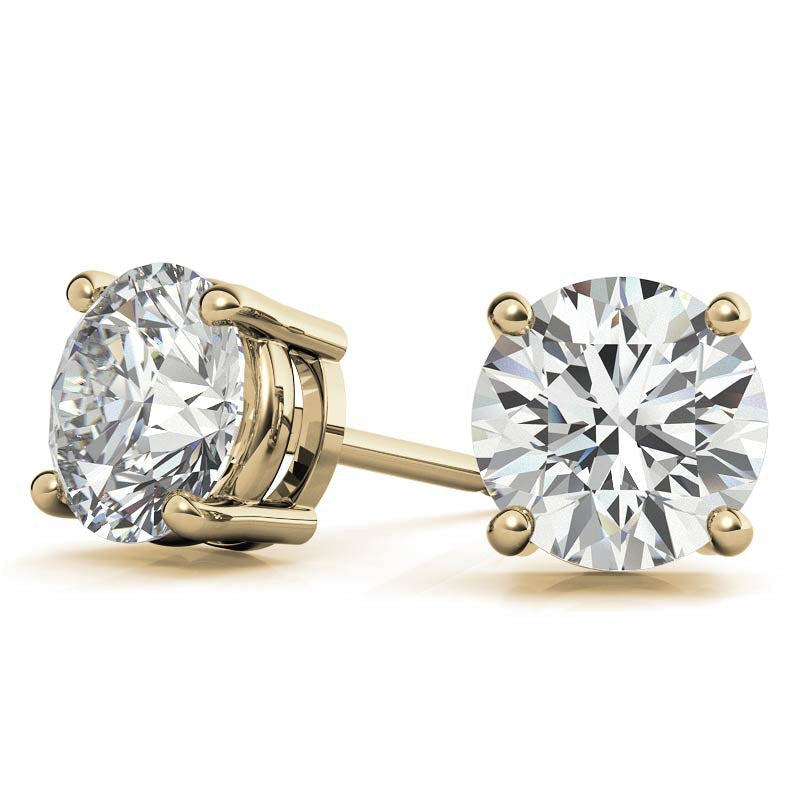 0.50 CTW Lab Grown Diamond Studs Earrings - G/VS Clarity in 14k Gold Over Sterling