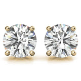 3.50 CTW Lab-Grown Round Diamond Stud Earrings in 14k Gold – E-F/VS AGI Certified