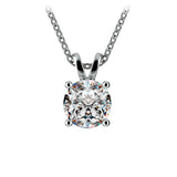 AGI Certified 2.00 CTW Prong Set Round Lab Grown Solitaire Diamond Pendant (G-VS) in 14K White or Yellow Gold