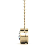 3.00 CTW AGI Certified Round Brilliant Lab Grown Diamond Bezel Pendant in 14K White or Yellow Gold