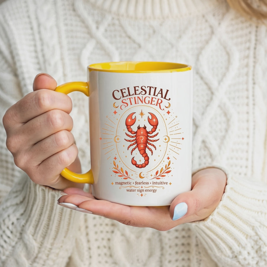 Scorpio Zodiac Coffee Mug, Celestial Stinger Astrology Mug, Water Sign Gift for Scorpio Woman, Horoscope Coffee Cup, Zodiac Lover Gift