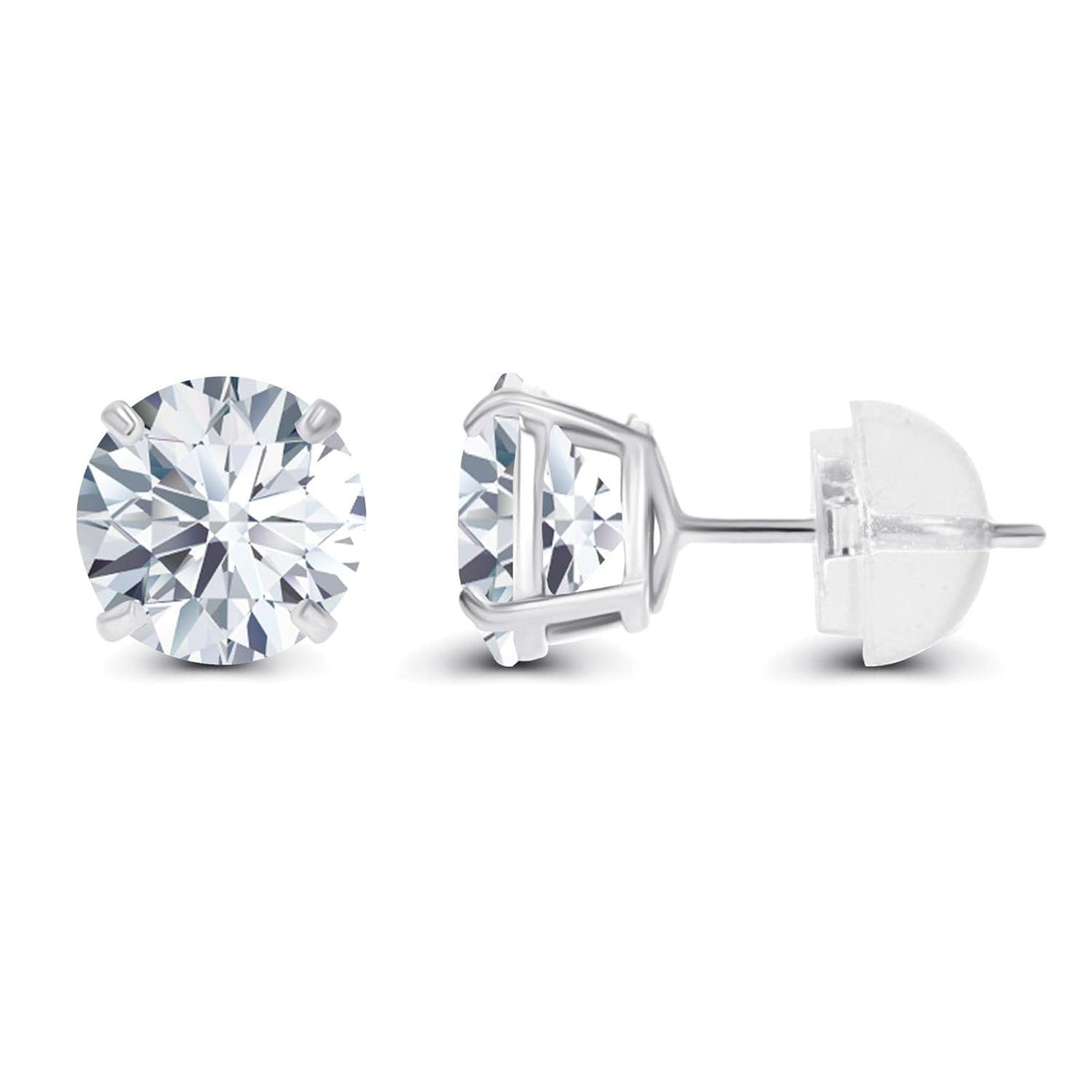 3.00 CTW AGI-Certified Lab-Grown Diamond Stud Earrings in solid 14K Gold – G Color, VS Clarity
