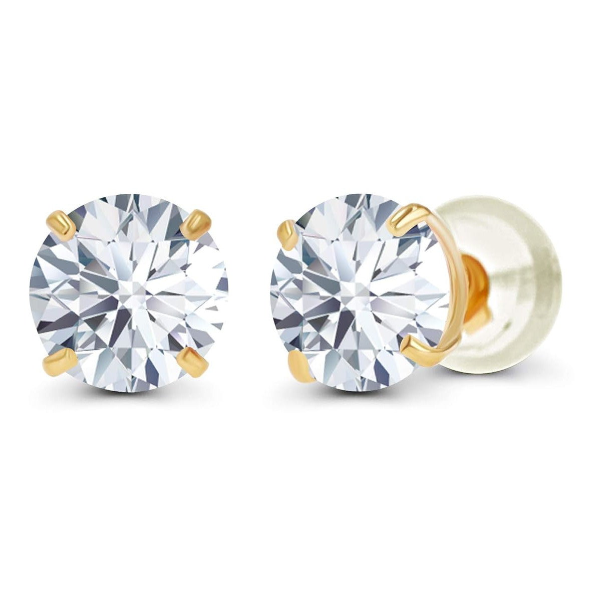 2.00 CTW AGI Certified  Lab-Grown Diamond Stud Earrings in 14K Yellow Gold | G Color VS Clarity | USA Handcrafted Fine Jewelry